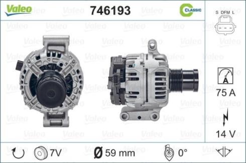 VALEO 746193 - Alternatore www.autoricambi360.it