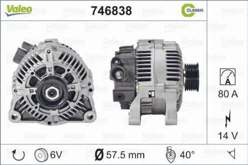 VALEO 746838 - Alternatore www.autoricambi360.it