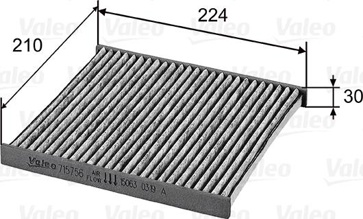 VALEO 715756 - Filtro, Aria abitacolo www.autoricambi360.it