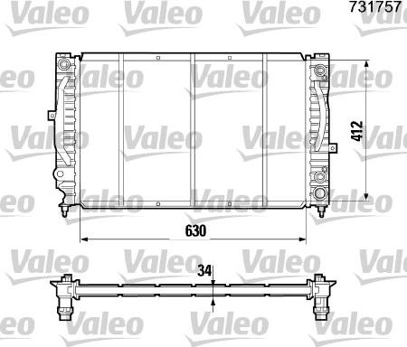VALEO 731757 - Radiatore, Raffreddamento motore www.autoricambi360.it