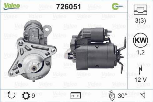 VALEO 726051 - Motorino d'avviamento www.autoricambi360.it