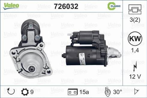 VALEO 726032 - Motorino d'avviamento www.autoricambi360.it