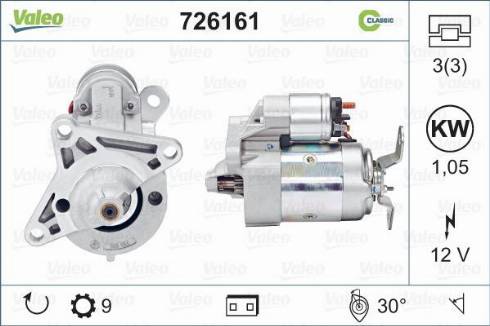 VALEO 726161 - Motorino d'avviamento www.autoricambi360.it