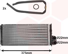 Van Wezel 43006226 - Scambiatore calore, Riscaldamento abitacolo www.autoricambi360.it