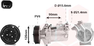 Van Wezel 4300K495 - Compressore, Climatizzatore www.autoricambi360.it