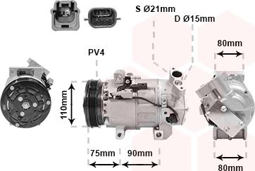 Van Wezel 4300K639 - Compressore, Climatizzatore www.autoricambi360.it