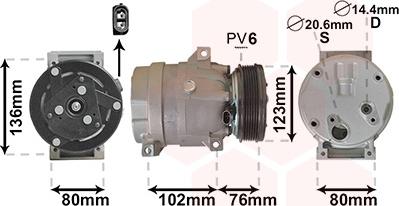 Van Wezel 4300K069 - Compressore, Climatizzatore www.autoricambi360.it