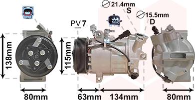 Van Wezel 4301K703 - Compressore, Climatizzatore www.autoricambi360.it