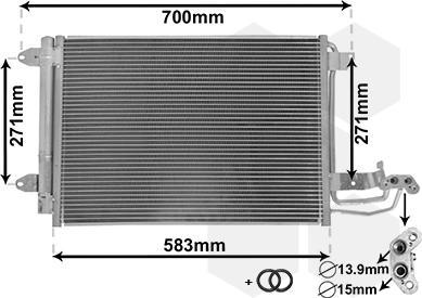 Van Wezel 58005209 - Condensatore, Climatizzatore www.autoricambi360.it