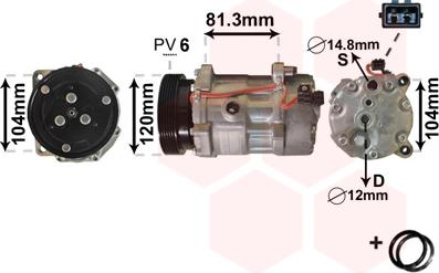 Van Wezel 5800K172 - Compressore, Climatizzatore www.autoricambi360.it