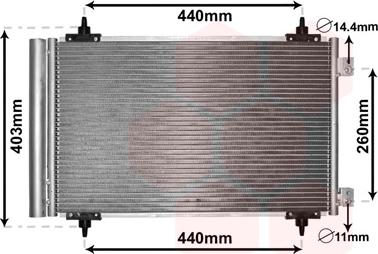 Van Wezel 09005263 - Condensatore, Climatizzatore www.autoricambi360.it