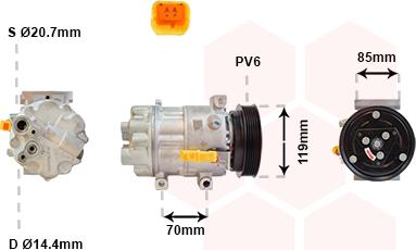 Van Wezel 0900K253 - Compressore, Climatizzatore www.autoricambi360.it