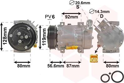 Van Wezel 0900K238 - Compressore, Climatizzatore www.autoricambi360.it