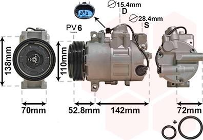 Van Wezel 0600K415 - Compressore, Climatizzatore www.autoricambi360.it