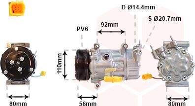 Van Wezel 0600K416 - Compressore, Climatizzatore www.autoricambi360.it