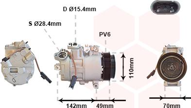 Van Wezel 0600K411 - Compressore, Climatizzatore www.autoricambi360.it