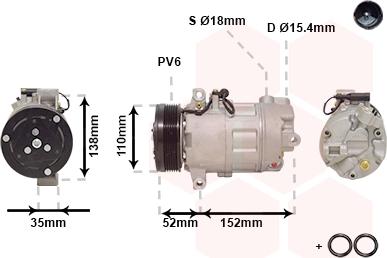 Van Wezel 0600K545 - Compressore, Climatizzatore www.autoricambi360.it