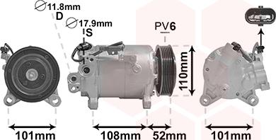 Van Wezel 0600K566 - Compressore, Climatizzatore www.autoricambi360.it