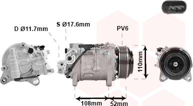 Van Wezel 0600K601 - Compressore, Climatizzatore www.autoricambi360.it