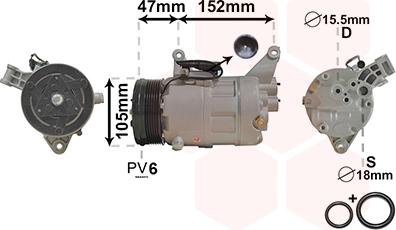 Van Wezel 0600K076 - Compressore, Climatizzatore www.autoricambi360.it
