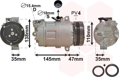 Van Wezel 0600K395 - Compressore, Climatizzatore www.autoricambi360.it