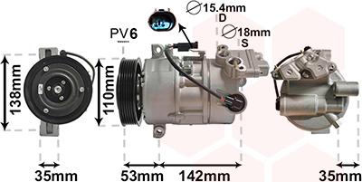Van Wezel 0600K393 - Compressore, Climatizzatore www.autoricambi360.it