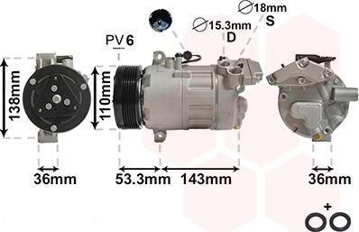 Van Wezel 0600K321 - Compressore, Climatizzatore www.autoricambi360.it