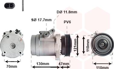 Van Wezel 0800K036 - Compressore, Climatizzatore www.autoricambi360.it