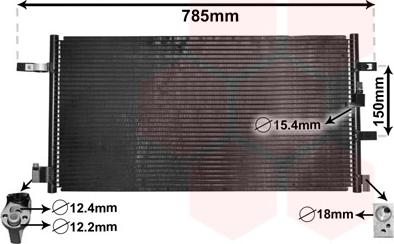 Van Wezel 03005194 - Condensatore, Climatizzatore www.autoricambi360.it