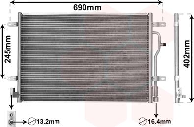 Van Wezel 03005194 - Condensatore, Climatizzatore www.autoricambi360.it