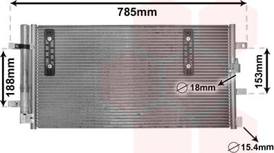 Van Wezel 03005297 - Condensatore, Climatizzatore www.autoricambi360.it