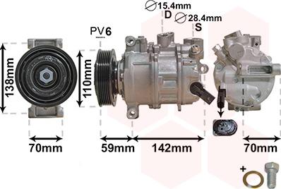 Van Wezel 0300K401 - Compressore, Climatizzatore www.autoricambi360.it