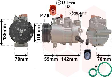 Van Wezel 0300K402 - Compressore, Climatizzatore www.autoricambi360.it