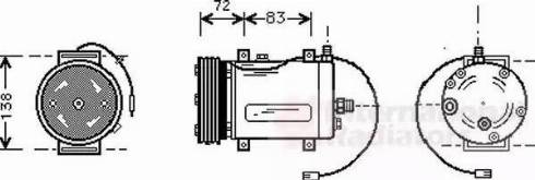 Van Wezel 0300K144 - Compressore, Climatizzatore www.autoricambi360.it