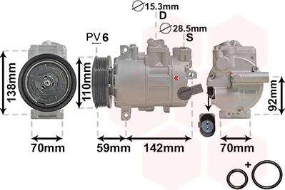 Van Wezel 0300K181 - Compressore, Climatizzatore www.autoricambi360.it