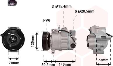 Van Wezel 0300K313 - Compressore, Climatizzatore www.autoricambi360.it