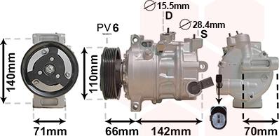 Van Wezel 0301K703 - Compressore, Climatizzatore www.autoricambi360.it