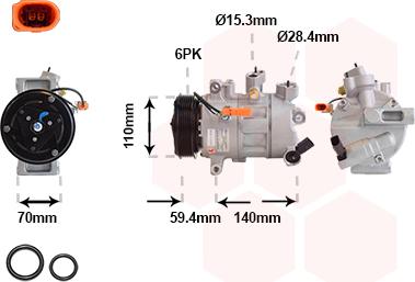 Van Wezel 0301K711 - Compressore, Climatizzatore www.autoricambi360.it