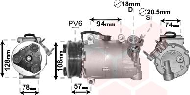 Van Wezel 1800K482 - Compressore, Climatizzatore www.autoricambi360.it