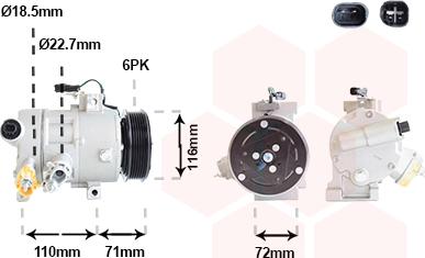 Van Wezel 1801K707 - Compressore, Climatizzatore www.autoricambi360.it