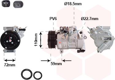 Van Wezel 1801K730 - Compressore, Climatizzatore www.autoricambi360.it