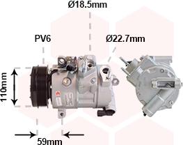 Van Wezel 1801K729 - Compressore, Climatizzatore www.autoricambi360.it