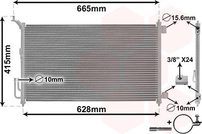 Van Wezel 13005251 - Condensatore, Climatizzatore www.autoricambi360.it