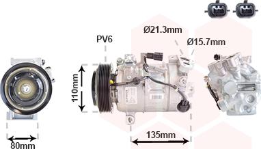 Van Wezel 1301K702 - Compressore, Climatizzatore www.autoricambi360.it
