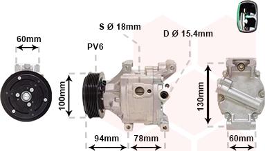 Van Wezel 1701K103 - Compressore, Climatizzatore www.autoricambi360.it