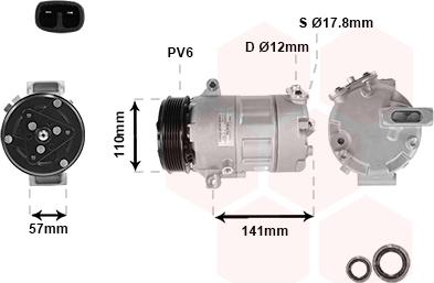 Van Wezel 1701K704 - Compressore, Climatizzatore www.autoricambi360.it