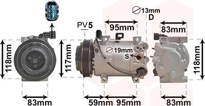 Van Wezel 8300K193 - Compressore, Climatizzatore www.autoricambi360.it
