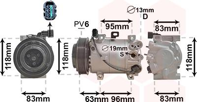 Van Wezel 8300K282 - Compressore, Climatizzatore www.autoricambi360.it