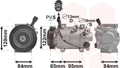 Van Wezel 8201K710 - Compressore, Climatizzatore www.autoricambi360.it