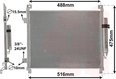 Van Wezel 33015701 - Condensatore, Climatizzatore www.autoricambi360.it